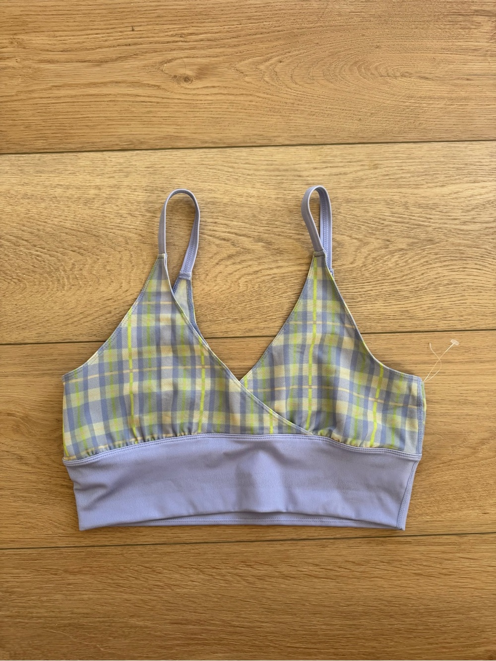 NWOT Free People Lavender and Yellow Plaid Bralette